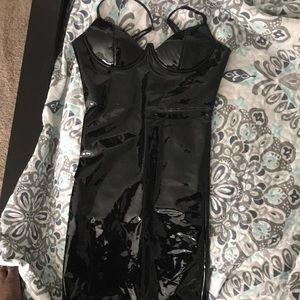 Patent leather dress
